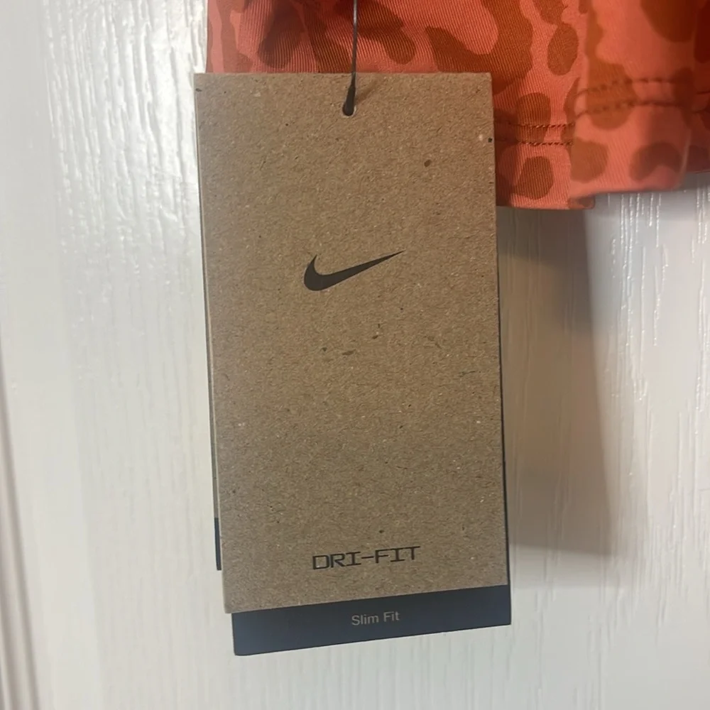 Nike Dri-Fit One Leopard Print Cropped Tank Top Orange XL